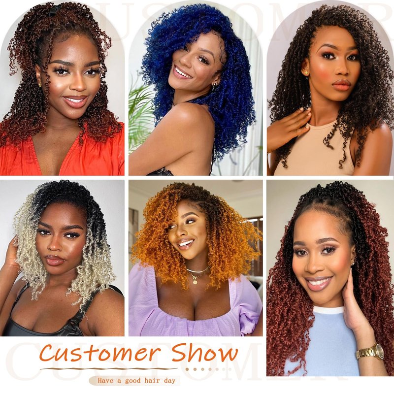 Haftaluv Yanky Twist Crochet Hair 12 Inch 9 Packs Pre Looped Mini Twist Yankee Twist Micro Yaki Twist Synthetic Curly Crochet Hair Extensions For Black Women (12 Inch T30)