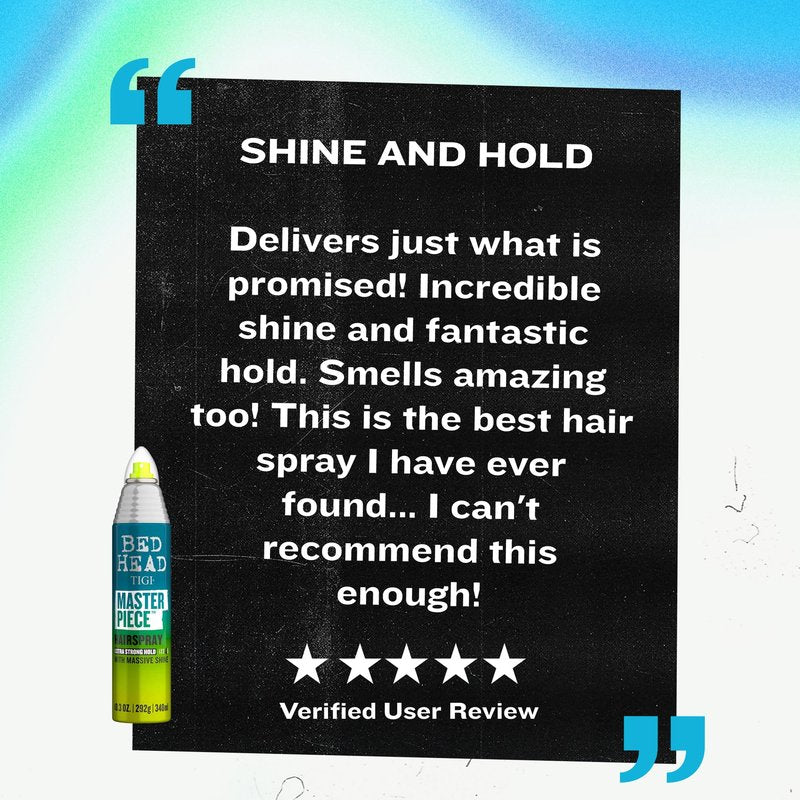 TIGI Bed Head Masterpiece Hairspray 2-Pack – Extra Strong Hold Hairspray, Frizz Control + Shine, Tropical Scent, 10.3 Oz Ea