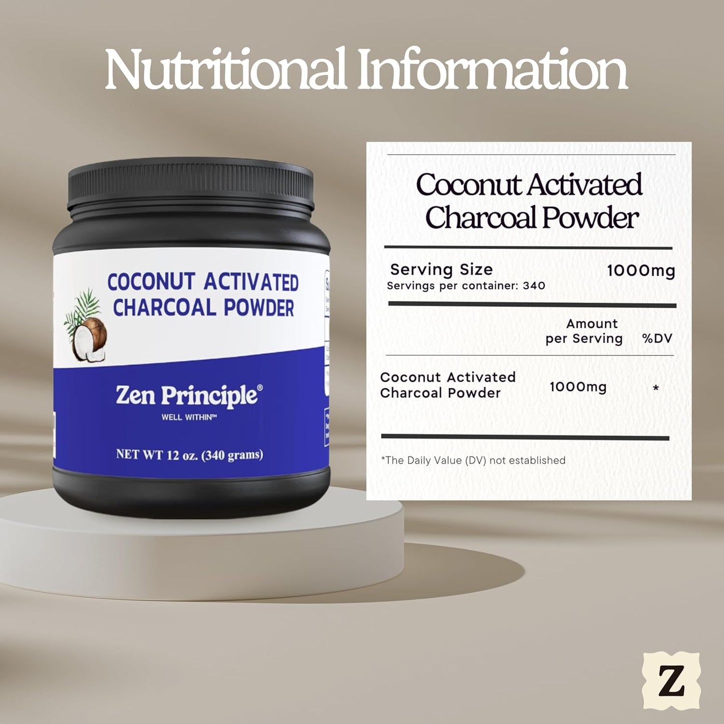 Coconut Activated Charcoal Powder - Teeth Whitening, Skin Rejuvenation & Digestive Support | 12 Oz