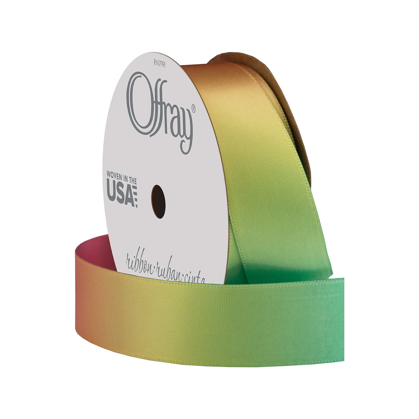 Offray Sunburst Craft Ribbon, 7/8-Inch x 9-Feet, Rainbow