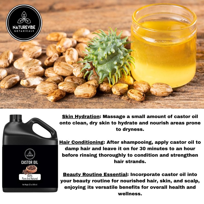 Pumpkin Seed Oil & Castor Oil Combo - 32oz Each | Natural Hair & Skin Care