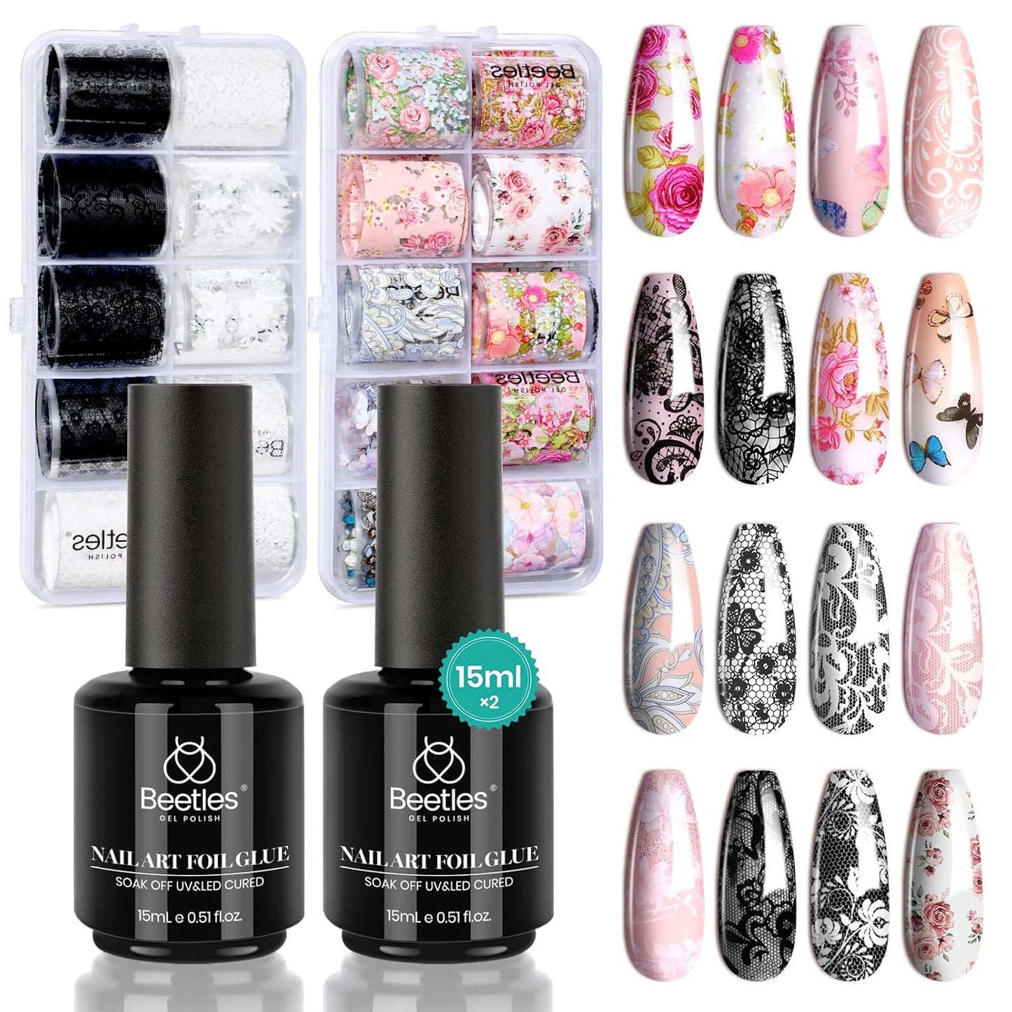 Beetles Liquid Latex for Nail 15ml - Peel off Nail Polish Cuticle Guard with Plastic Nail Care Stick Nails Design Air-Dry Liquid Latex Barrier for Protector Fingers