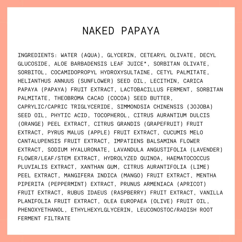 Kinship Naked Papaya Hydrating Gentle Cleanser | Natural Cream Face Wash | Vitamin E, Jojoba Oil Facial Cleanser | Makeup Remover | Sensitive Skin Care (5.25 Oz)
