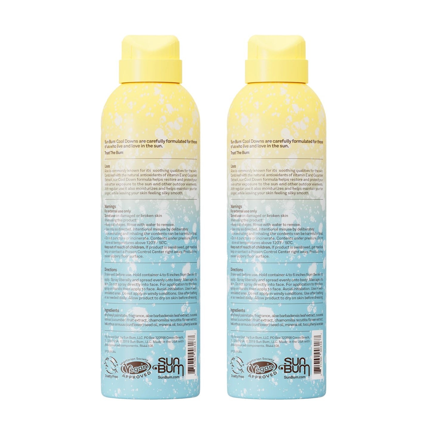 Sun Bum Cool Down Hydrating After Sun, 6 oz - After Sun Spray (2 Pack)