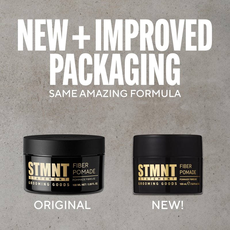 STMNT Grooming Goods Fiber Pomade, 3.38 oz | Semi-Matte Finish | Strong Control | Easy To Wash Out