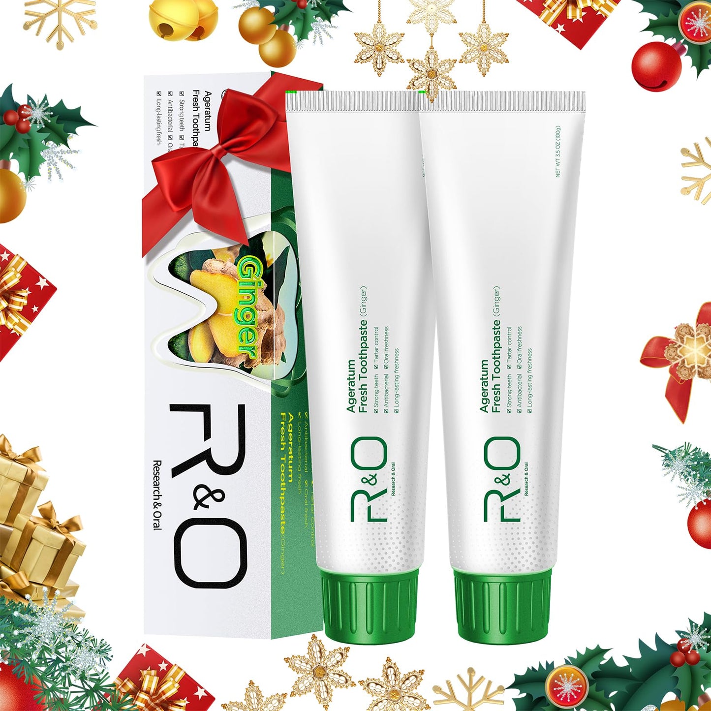 R&O Ginger Mint Fresh Toothpaste, 3.53 oz - A Miracle for Oral Hygiene, Maintains Fresh Breath, Relieves Oral Discomfort, Removes Dental Plaqu(2)