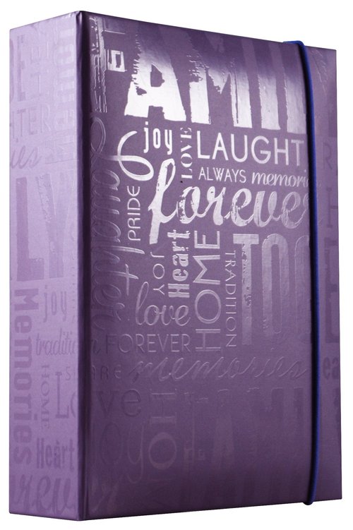 MCS Embossed Family 100-Pocket 4x6 Photo Album, Purple