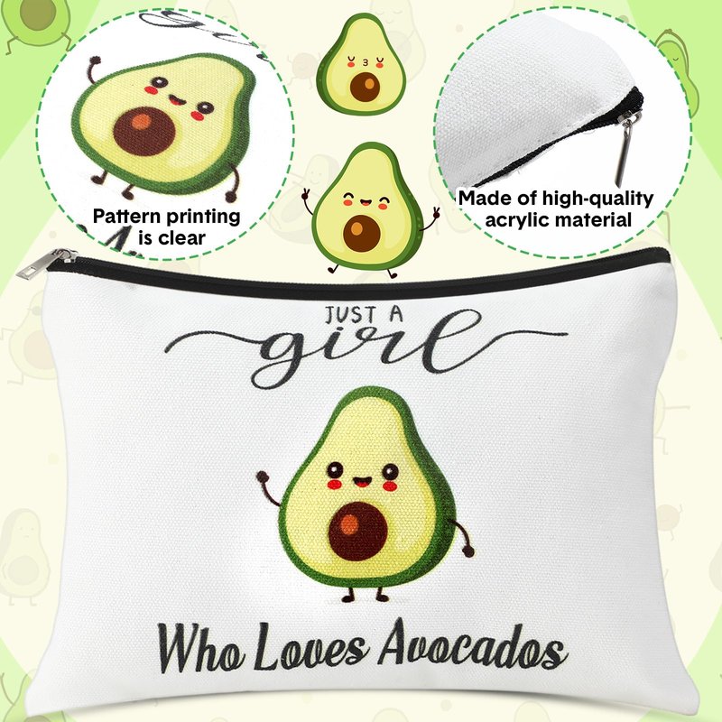 Singhoow 6 Pcs Funny Gift Baskets for Women Girls Pickle Avocado Socks with Vegetable Animals Makeup Bag Insulated Tumbler Keychain Greeting Card Pen for Christmas Birthday Party(Avocados)