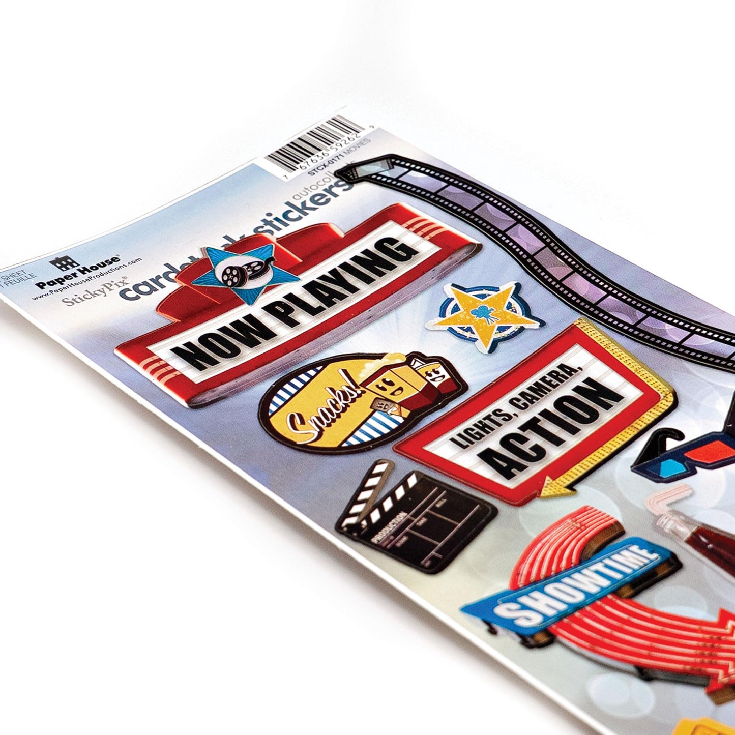 Paper House Productions Cardstock Sticker Sheet for Crafts, Scrapbooking & Collecting - Movie Night