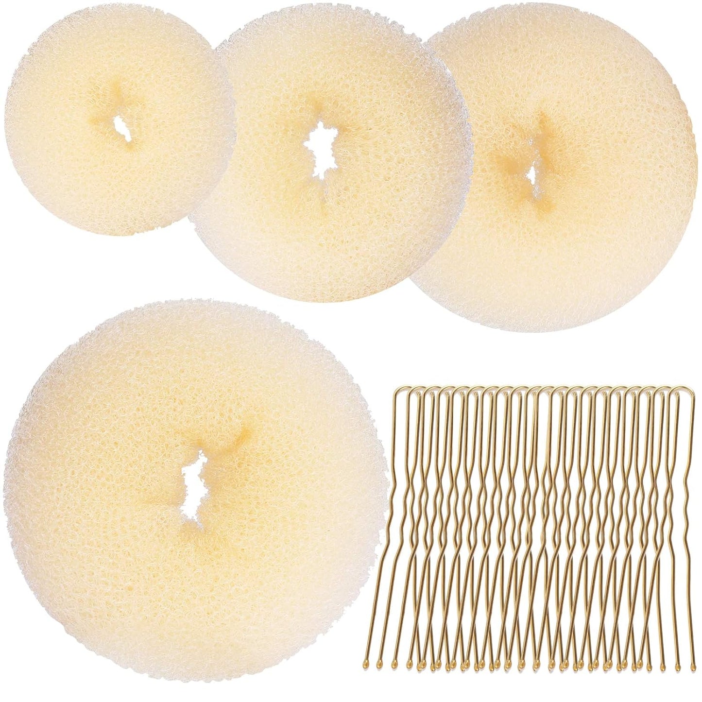 Teenitor Hair Donut, Hair Bun Maker, Black(Extra-large, Large, Medium and Small)
