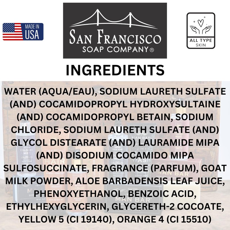 San Francisco Soap Company Clean & Caprine Goat Milk Hand Soap | Almond | Dye-Free Hand Soap | Enriched with Nourishing Goat Milk | Unisex Fragrance | 15.5 Fl oz