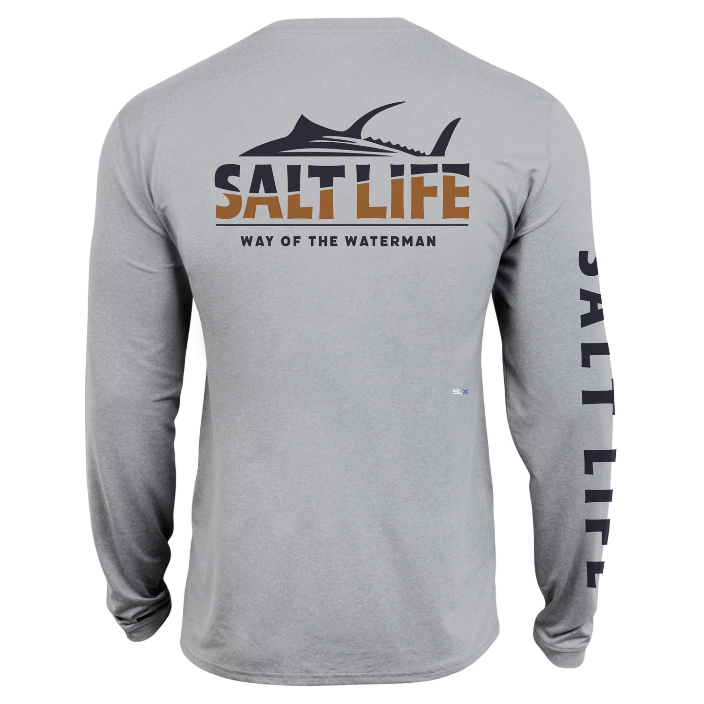 Salt Life On The Move Long Sleeve Performance Tee, Mist Grey Heather, Medium