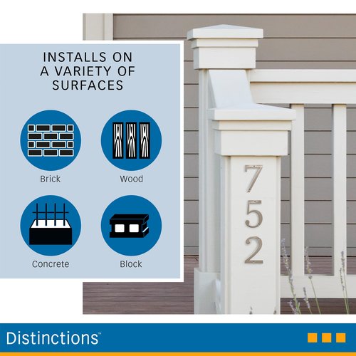 Distinctions by Hillman 843320 4-Inch Brushed Nickel Flush-Mount House Number 0