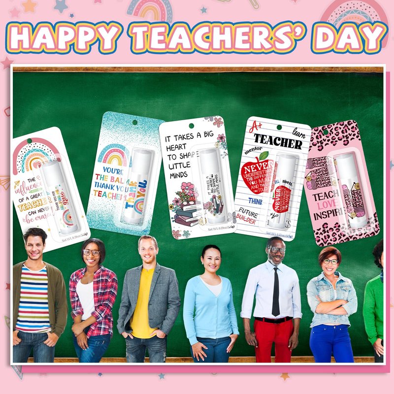 Sacubee 60 Pack Teacher Employee Appreciation Gift Bulk Lip Balm Employee Staff Appreciation Teacher Staff Team Thank You Gift Bulk Honey Flavor Balm Inspirational Party Favor for Women Men (Classic)