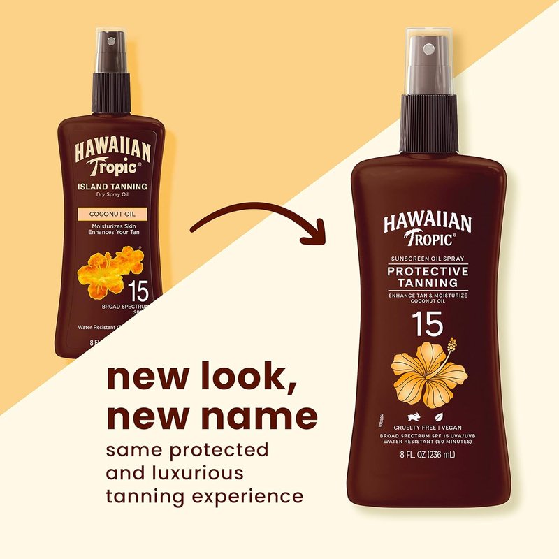 Hawaiian Tropic After Sun Body Butter & Tanning Oil Spray SPF 15 | Coconut Oil, 8oz