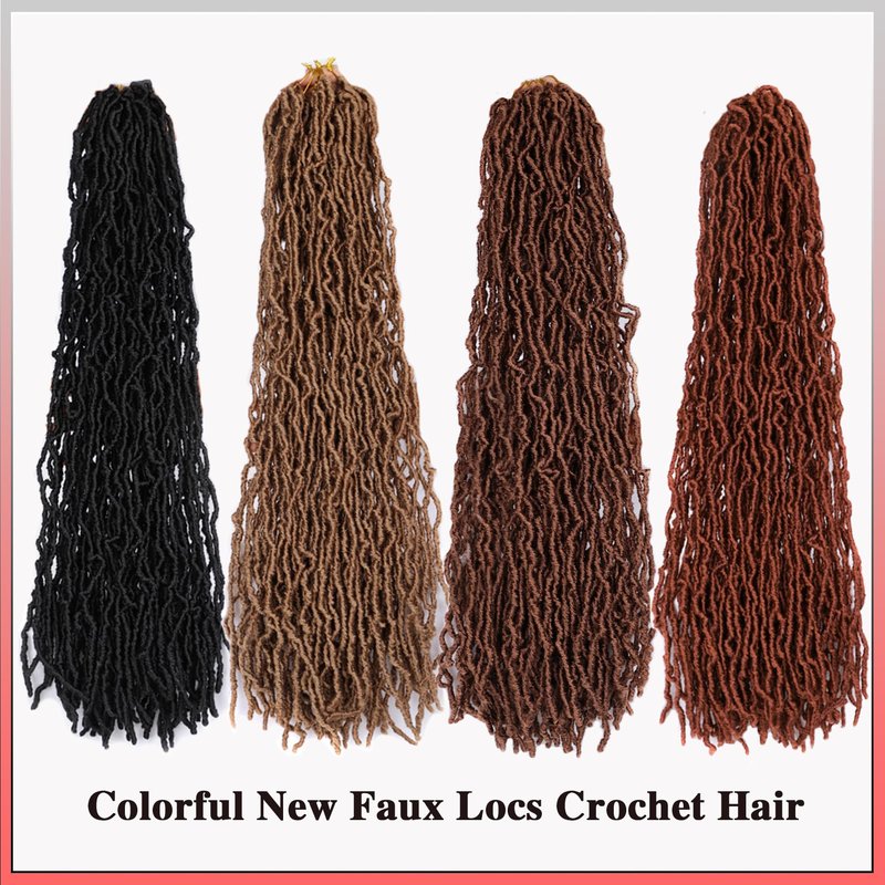 Paraglame 7 Packs Ginger Soft Locs 28 Inch New Faux Locs Crochet Hair 350 Color Pre-looped Curly Wavy Soft Locs, New Goddess Faux Locs Crochet Hair for Women(28Inch, 7Packs)