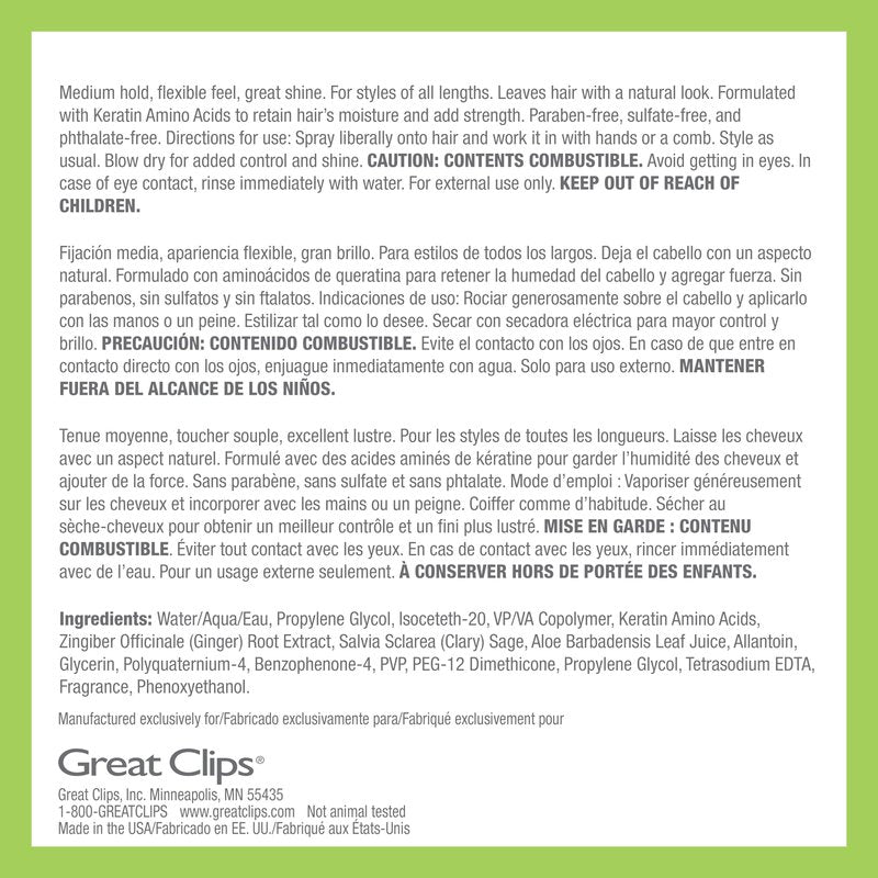 GREAT CLIPS LATITUDE Spray Gel | Hair Gel for Men | Medium Hold + Medium Shine | 8oz | Packaging May Vary
