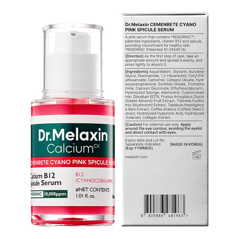 Dr.Melaxin Cyano Pink Spicule Serum - Vitamin B12 Microneedle Treatment for Enlarged Pores | 1.01 fl. oz