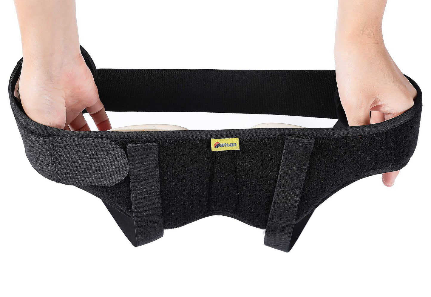 Tenbon Hernia Belt Truss for Single/Double Inguinal or Sports Hernia, Hernia Support Brace for Men for Women Pain Relief Recovery Strap with 2 Removable Compression Pads Comfortable Material (Large)