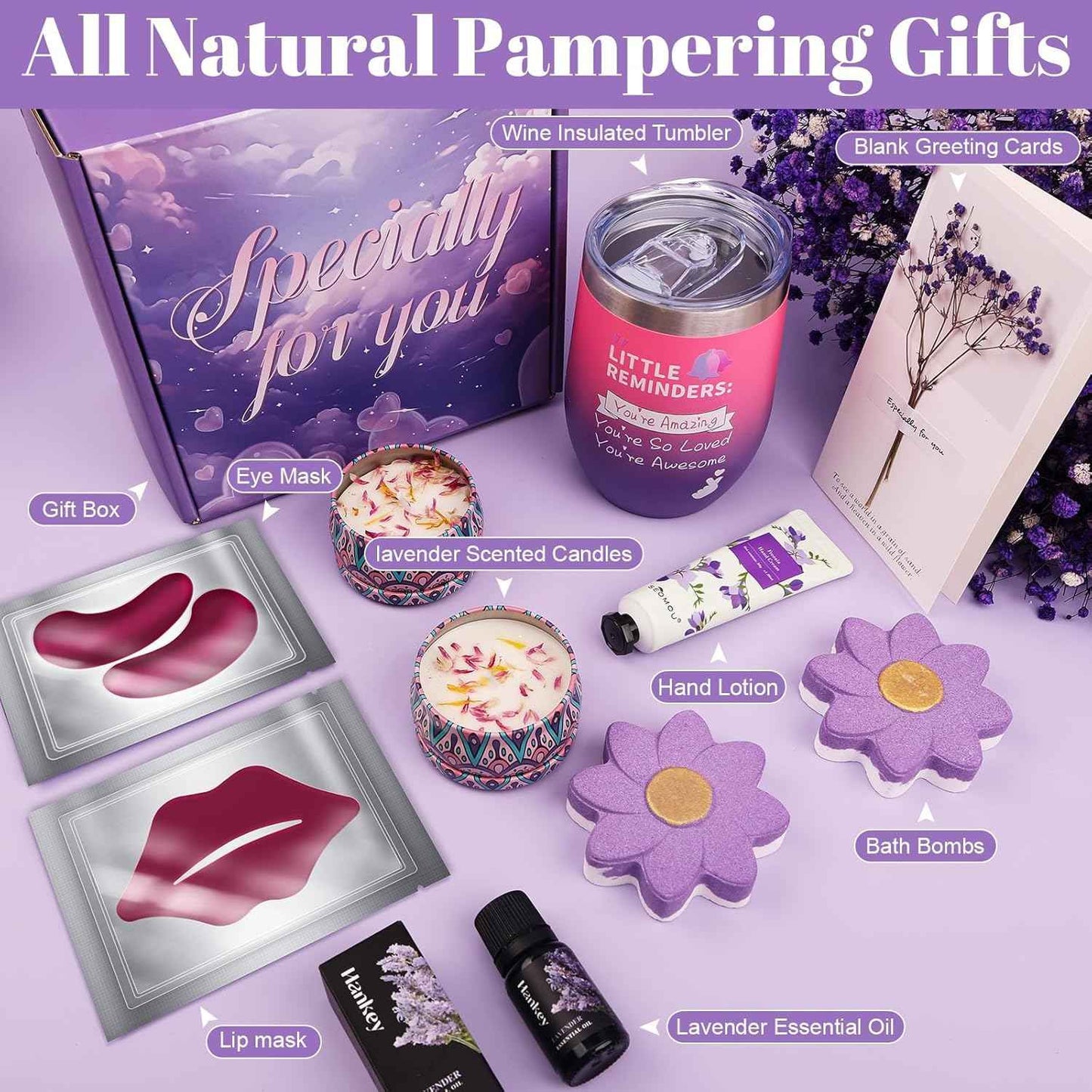 TOPPTIK Birthday Gifts Basket for Women, Relaxtion Spa Set, Self Care Kit for Women, Gifts Boxes for Her, Mother, Wife, Friend, Sister, Girlfriend