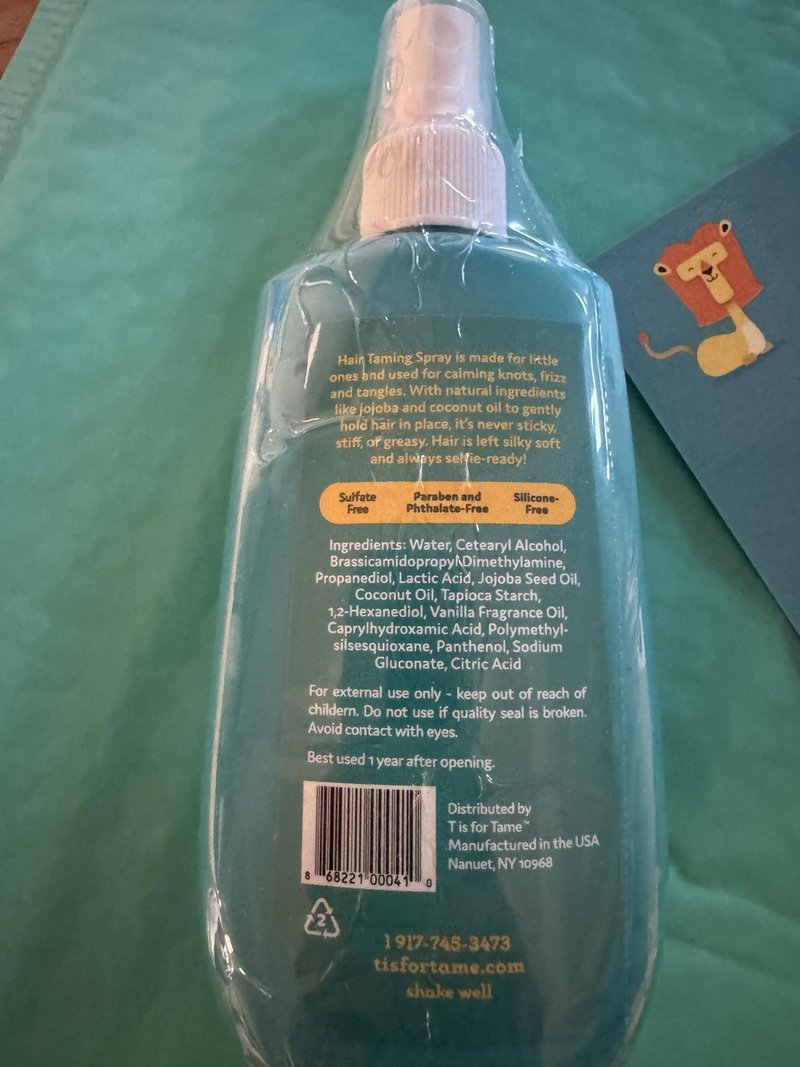 T is for Tame - Baby Hair Kit - Natural Conditioner Spray, Smoothing Hair Cream, Soft Brush & Free Pouch - Frizz Control, Flyaway, Curly, Static - 4.2 & 3.38 fl oz