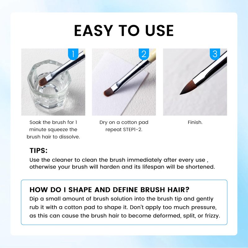 AIJIMEI Nail Brush Cleaner 160ml Cleaner Efficient Nail Cleaner for Acrylic Nails Professional Brush Cleaner for Acrylic Clean and Maintain Your Nail Brushes with Cleaning Solution
