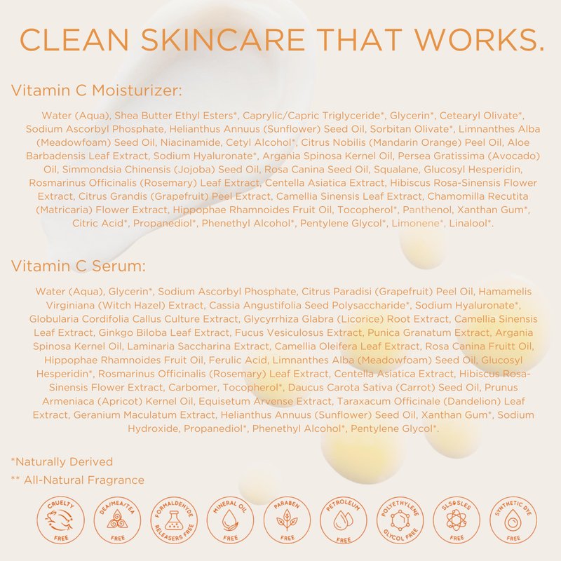 InstaNatural Vitamin C Moisturizer and Serum Kit, Brightens and Reduces Signs of Aging, Fine Lines and Wrinkles, with Hyaluronic Acid and Botanical Extracts