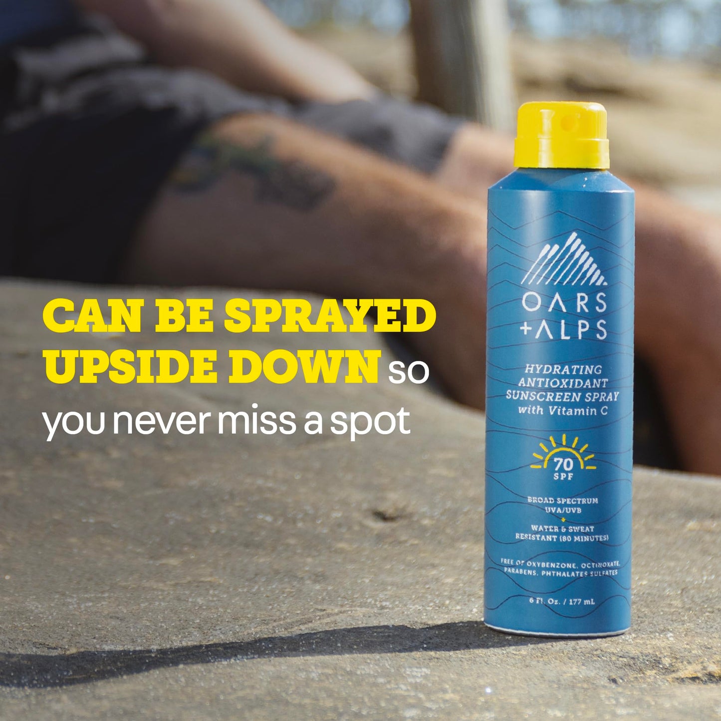 Oars + Alps SPF 70 Face & Body Broad Spectrum Sunscreen Spray | Fast-Absorbing, Lightweight, Non-Greasy, Hawaii Reef Act 104 Compliant, Water-Resistant, Octinoxate + Oxybenzone Free, 6 Oz, 2 Pack