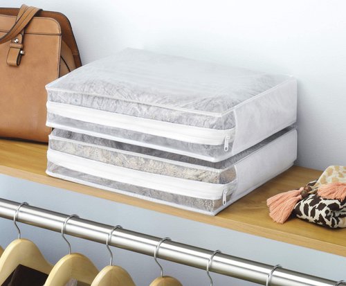 Whitmor Set of 2 Sweater Bag, White, 2 Count (Pack of 1)