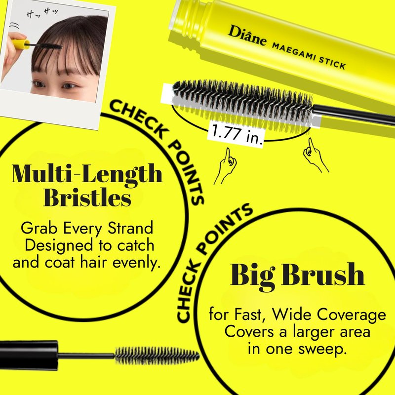 Moist Diane Hair Wax Stick for Women, Fly Away Stick for Hair, Hair Mascara, Hair Stick for Flyaways for Quick Fix with Anti-Frizz Serum, HAIR Finishing STICK & Flyaway HAIR Tamer Made in Japan | HARD