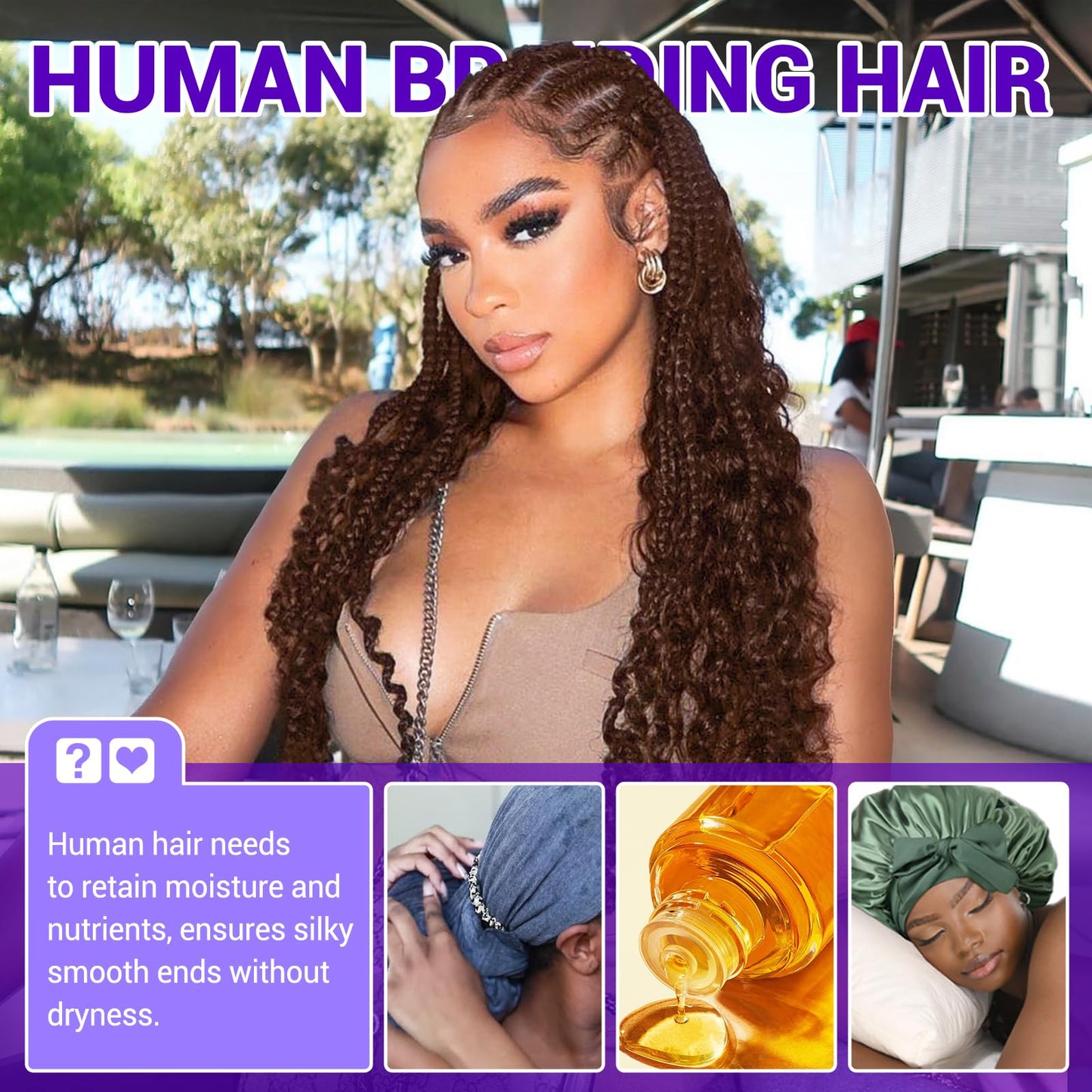 Human Braiding Hair for Boho Braids 110g Deep Wave Boho Bulk Human Hair for Braiding Knotless 12A Wet and Wavy Bohemian 3 No Weft Bundles/Pack Curly Braids Natural Color 14 Inch