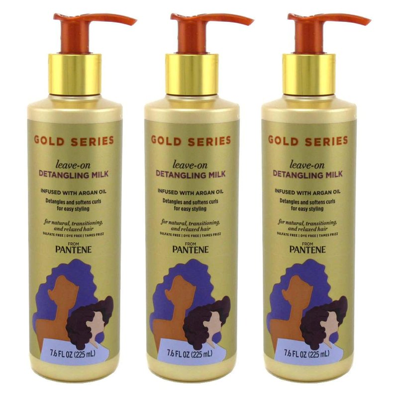 Pantene Gold Series Leave-In Detangling Milk 7.6 Ounce (Pack of 3)
