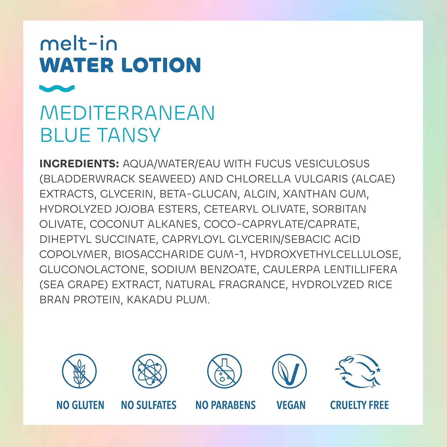 Seaweed Bath Co. Melt-in Water Lotion, Mediterranean Blue Tansy Scent, 4 Ounce, Sustainably Harvested Seaweed, Sea Grape, Beta-Glucan