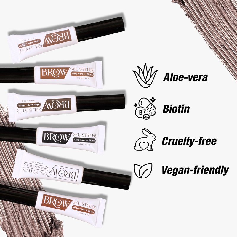 EBIN NEW YORK Secret of Pharaoh Brow Gel Styler in Medium Brown - Water Resistant, Long Lasting Eyebrow Gel for Natural Makeup Look, Great for Lift-Up Styling, Biotin and Aloe Vera Infused