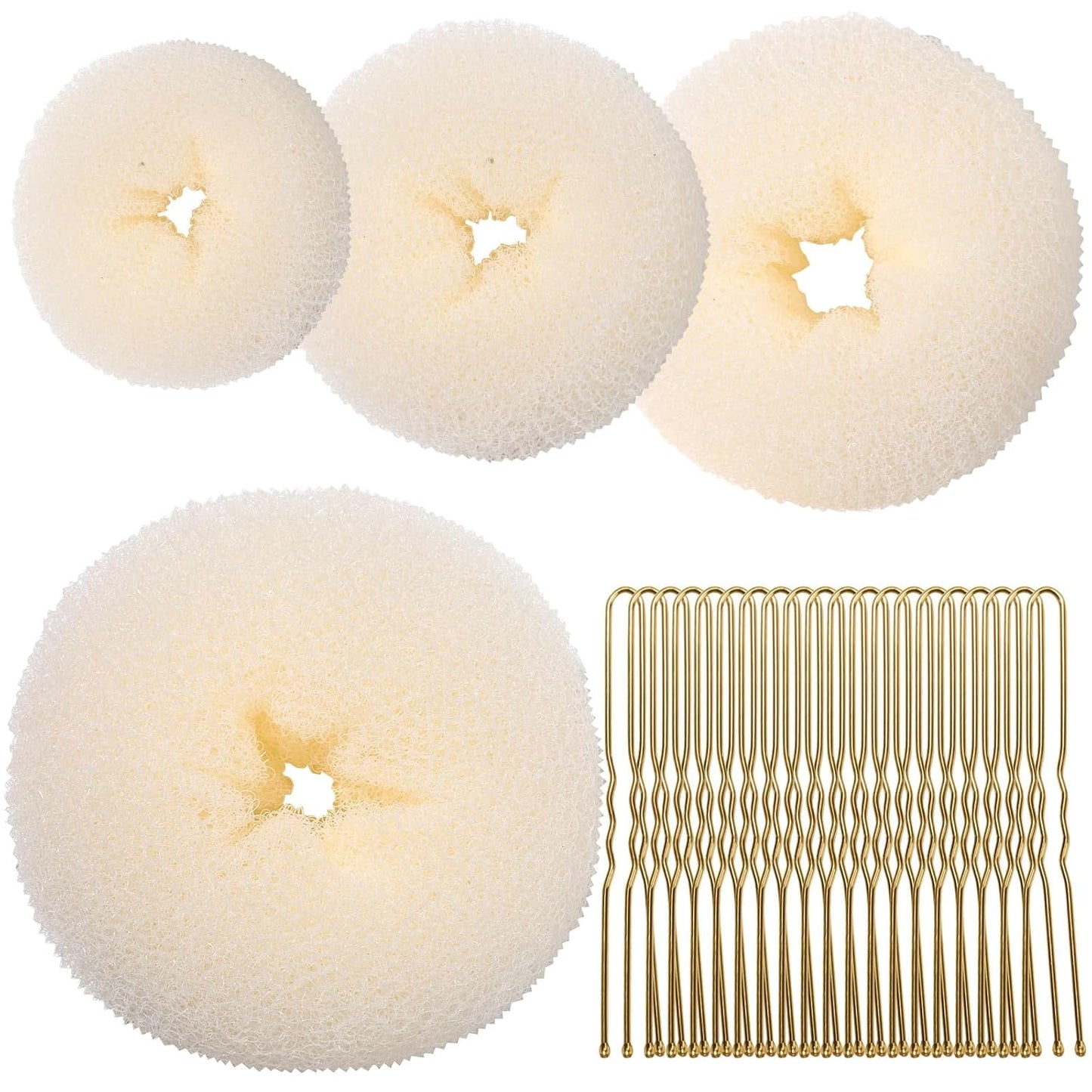 Teenitor Hair Donut, Hair Bun Maker, Black(Extra-large, Large, Medium and Small)