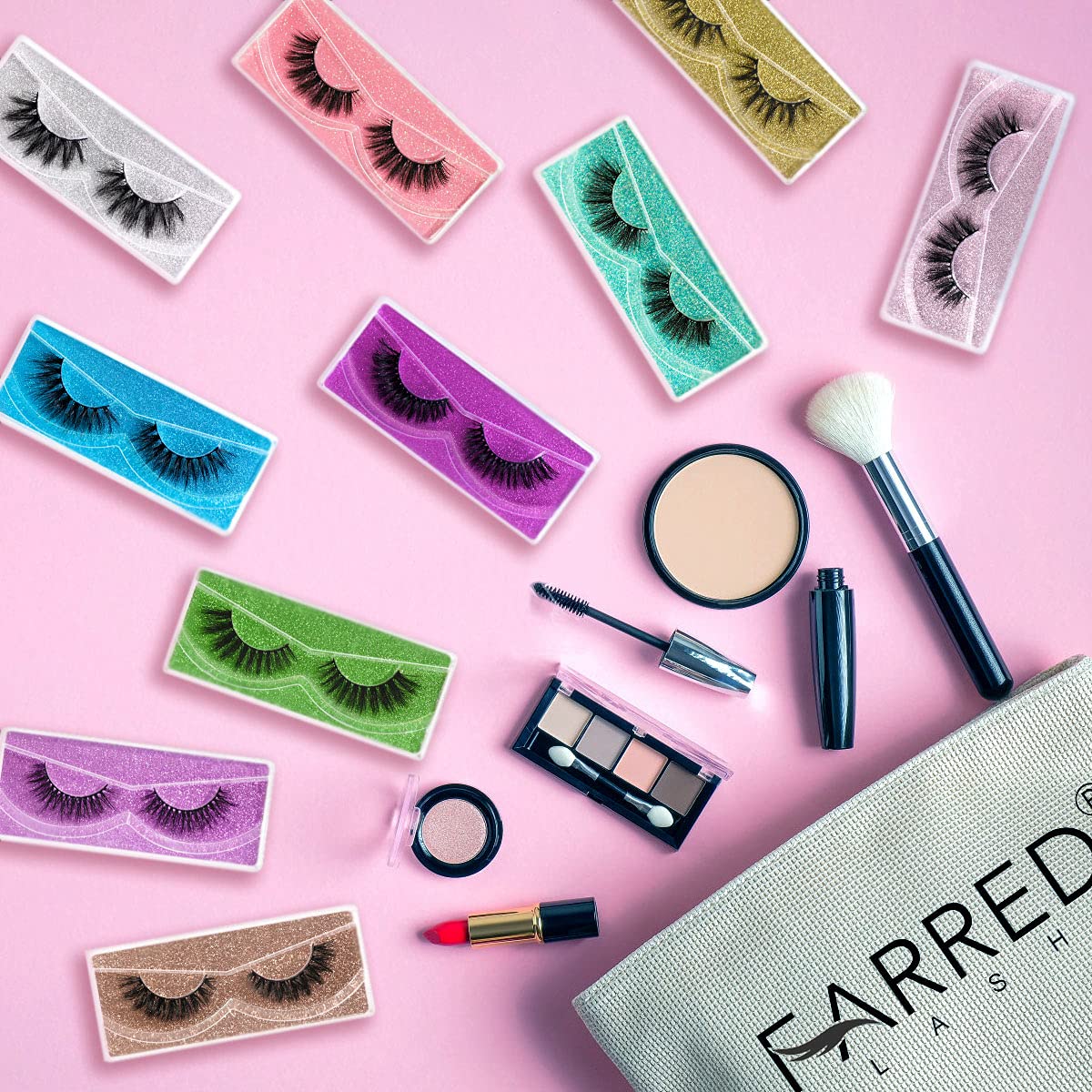 FARRED Wholesale Fluffy Dramatic Bulk Lashes Mix 10 Styles 30 Pairs Pack Individual Box 10-18mm Volume Faux Mink Eyelash Thick 8D Fake Lash Short Natural Look Wispy Eyelashes (style i-30 pairs)