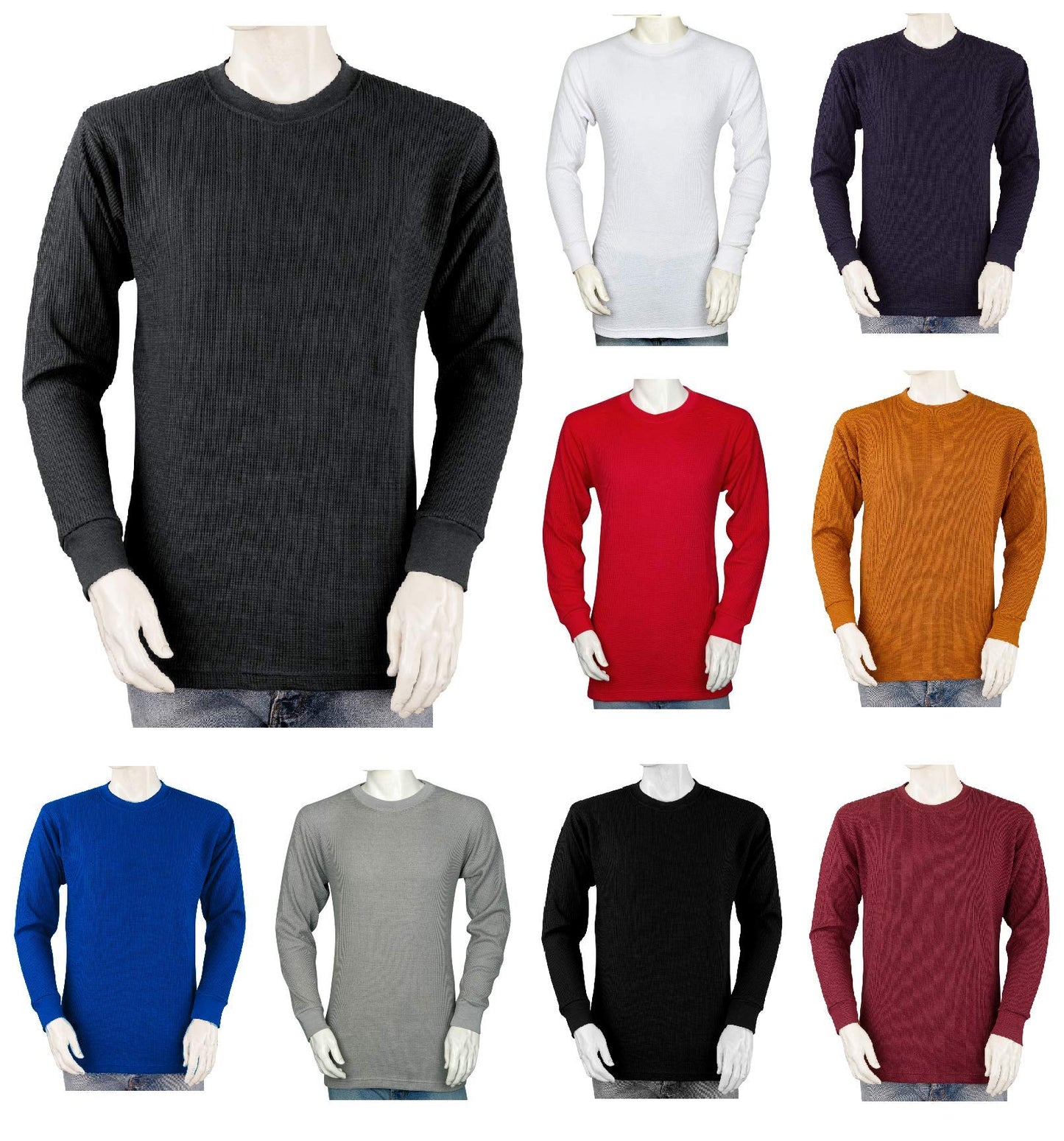 Styllion Thermal Crew Shirt TCLS (5XLT, Charcoal)