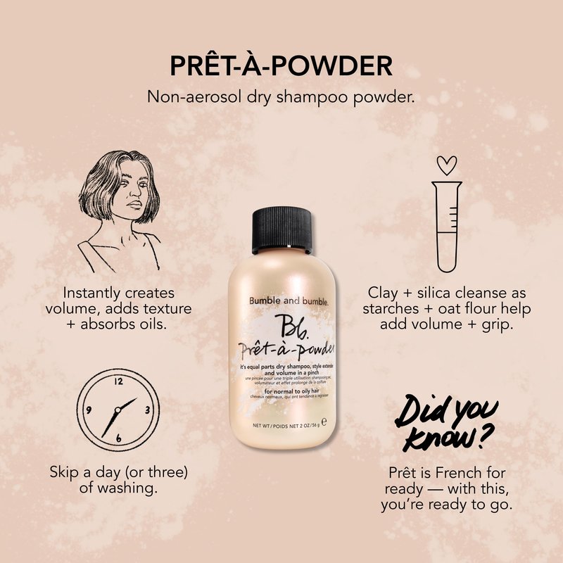 Bumble and bumble. Prep, Style, Extend Starter Set | Hairdresser's Invisible Oil Primer, Hairdresser's Invisible Oil Long Lasting Styling Cream + Prêt-à-powder Dry Shampoo