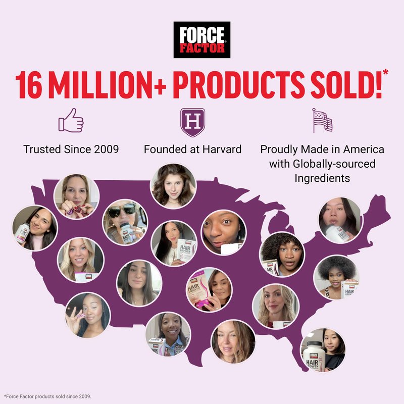 Force Factor Hair Growth Accelerator Soft Chews, Vitamins for Women and Men with Clinically Studied Lustriva and Biotin, Promotes Thicker, Fuller, Stronger Hair, Mixed Berry, 60 Soft Chews (Pack of 2)