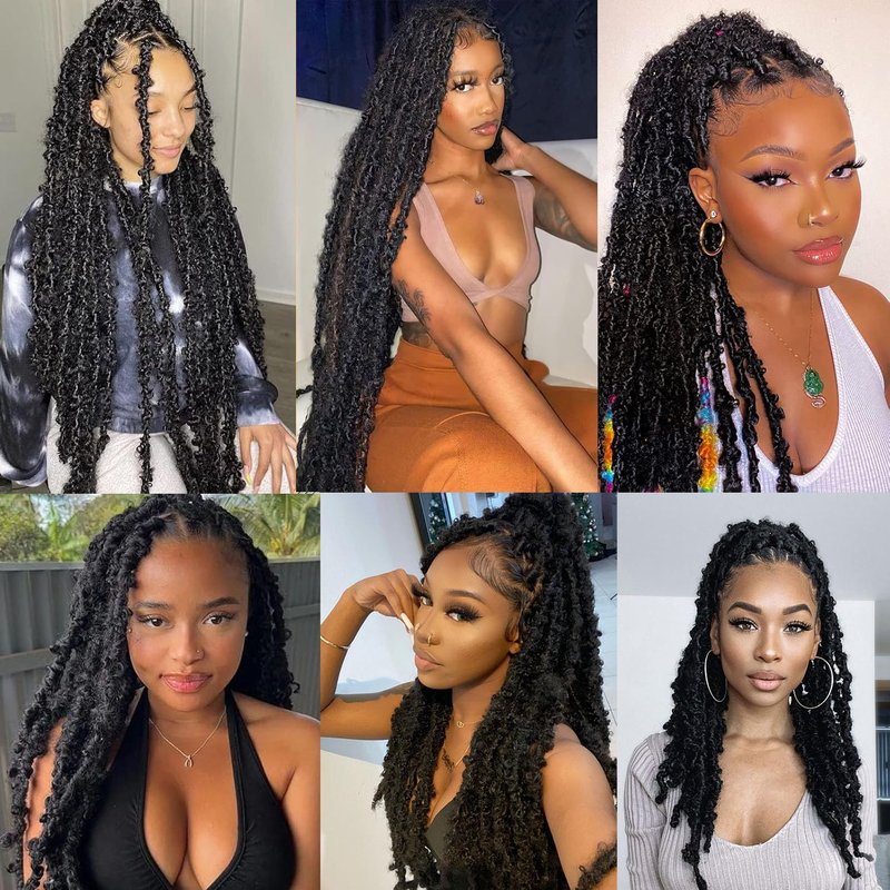 Vecago 30 inch Disstressed Butterfly Locs Crochet Hair, 7 Packs Disstressed Faux Locs Handmade Soft Locs for Women(6Packs+1Pack Change Color)