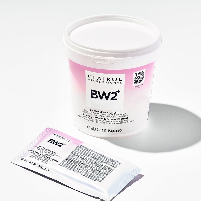 Clairol Professional BW2+ Dedusted Extra Strength Powder Lightener for Hair Highlights, 16 oz.