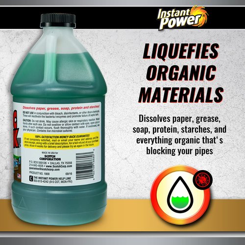 Instant Power Septic Shock – Septic Tank Treatment, Drain Cleaner Liquid Clog Remover for Septic System, 67.6 Oz