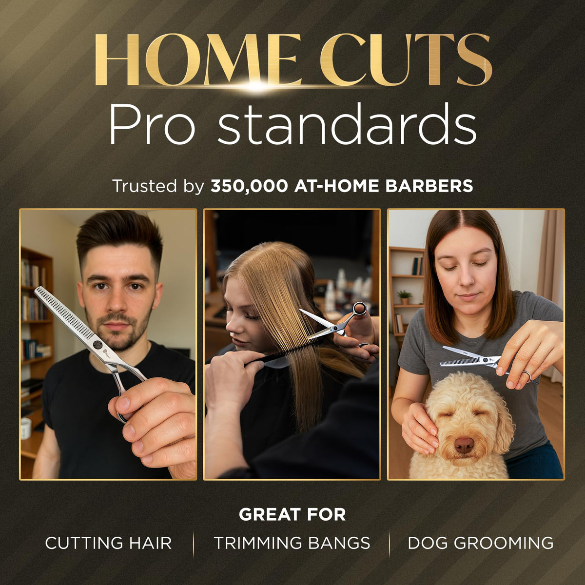 Fagaci Hair Cutting Scissors Set 6" Razor-Sharp, Professional Hair Scissors with Precise Cut and No Snag, Thinning Shears for Haircutting, Lasting Sharpness and Durable Steel Haircut Barber Shears