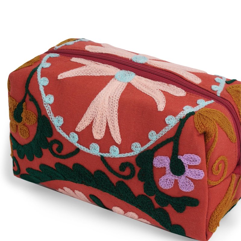 Huar Travel Makeup Bag- Large Capacity Cosmetic Bags for Women - Water Resistance Lining Portable Pouch & Open Toiletry Bag - Perfect Girls Makeup Organizer for Travel Essentials (Orange)