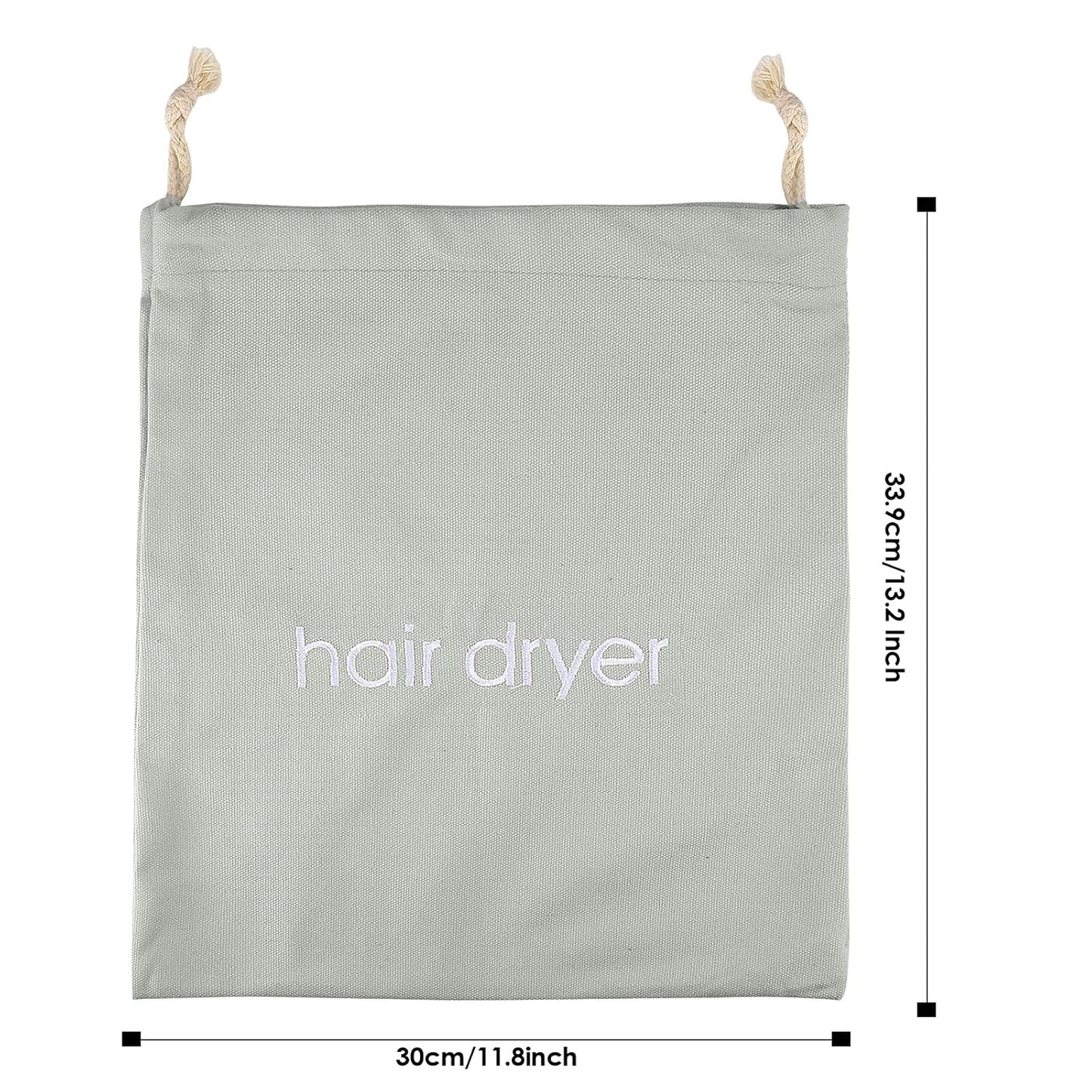 Hair Dryer Bags Drawstring Bag Container Hairdryer Bag for travel bathroom (Black)