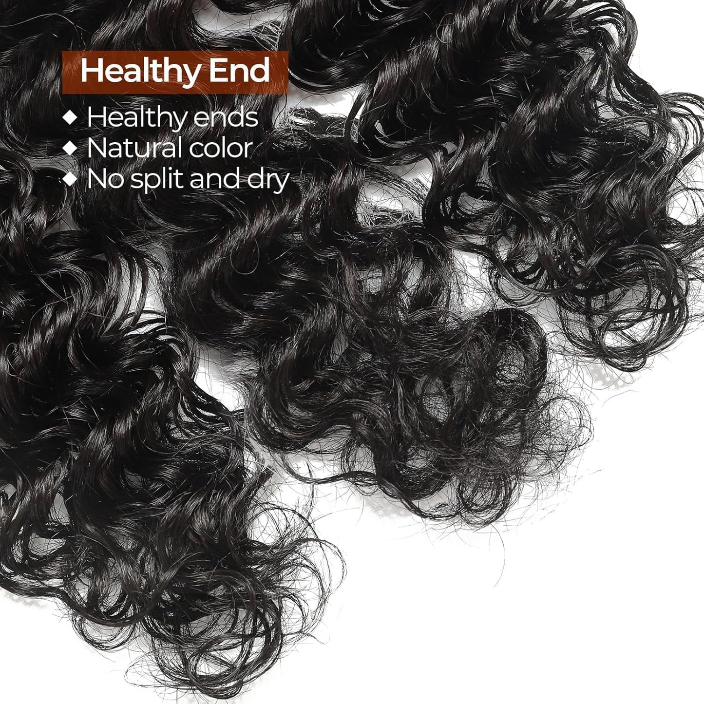 Deep Wave Bundles - Brazilian Virgin Human Hair Extensions | 12A Grade, Natural Black, 100g, 18 Inches