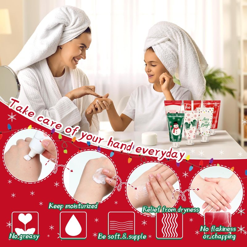 96 Pieces Secret Santa Gift Set: Mini Christmas Hand Cream Travel Size Lotion Bulk Holiday Stocking Stuffers Appreciation Gifts for Women Employee Coworker Staff 30ml 6 Natural Plant Fragrance