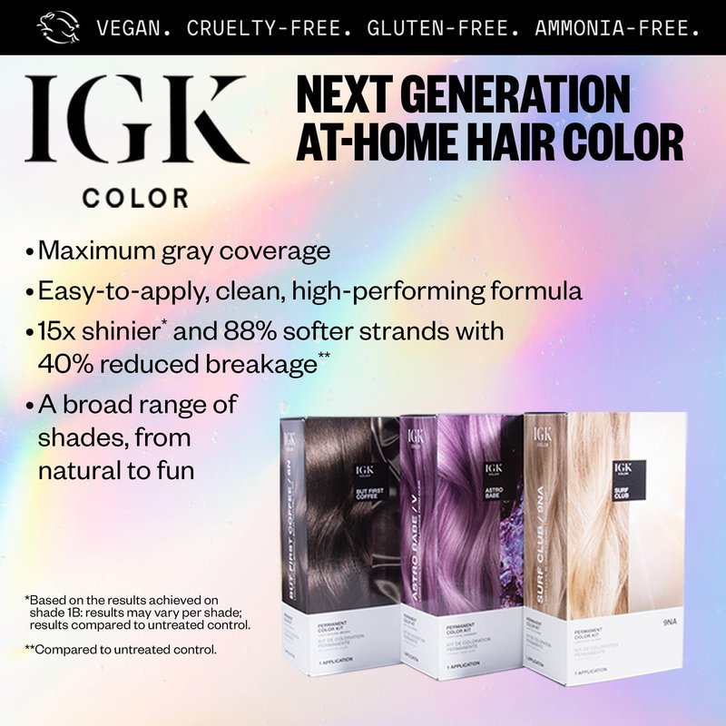 IGK Permanent Hair Dye Color Kit Set of Two | 5N Back To Brown - Natural Brown | 100% Gray Color Coverage + Strengthen + Shine | Ammonia Free