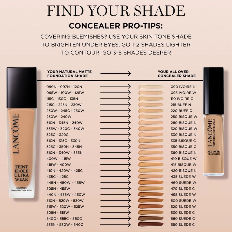 Lancôme Teint Idole Ultra Wear Natural Matte Foundation- Longwear, Medium-Full Coverage, Natural Finish, Waterproof & Hydrating - 505N (Deep Skin with Neutral/Deep Peachy Undertones), 1 Fl Oz