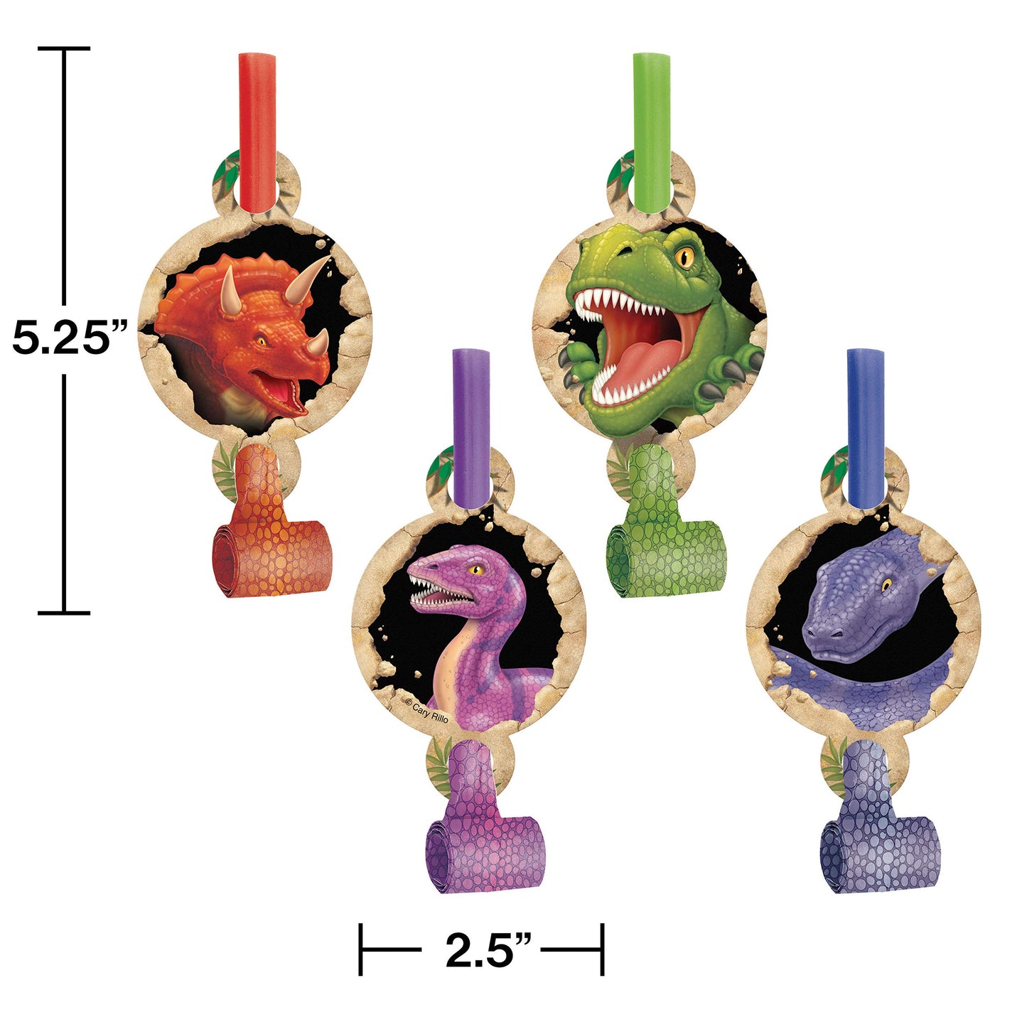 Creative Converting Dino Blast 8 Count Blow Out Noise Maker